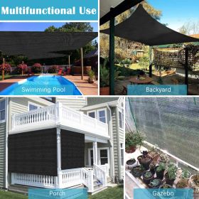6.5ft*12ft Black sunshade netting fabric with high-strength UV protection, perfect for plant protection.