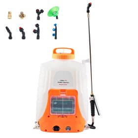Battery Powered Backpack Sprayer, 0-90 PSI Adjustable Pressure, 4 Gallon Tank, Back Pack Sprayer with 8 Nozzles and 2 Wands, 12V 8Ah Battery