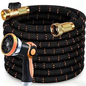 50FT/100FT Flexible Garden Hose with 10 Pattern Spray Nozzle, Kink Free Lightweight Water Hose with Leakproof Durable Design for Lawn, Garden (size: 100FT)