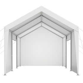 Carport, 10 x 20 FT Outdoor Car Canopy, Potable Carport with Removable Sidewalls & Door, Heavy Duty Car Shelter, UV-Resistant & Water-Resistant (Shape: White-10x20 ft with Sidewall)