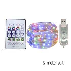 LED Rope Lights Outdoor, RGB Remote Control Fairy String Lights Plug In With 200 LEDs, Super Durabl (Option: 5M)