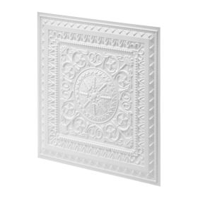 24 X 24 In PVC Ceiling Tiles 12-Pack White 3D Geometric Panels, Smooth PVC Sheet For Drop Grid, Impact-Resistant, Paintable Surface, Easy Cut, Mo (Option: default)